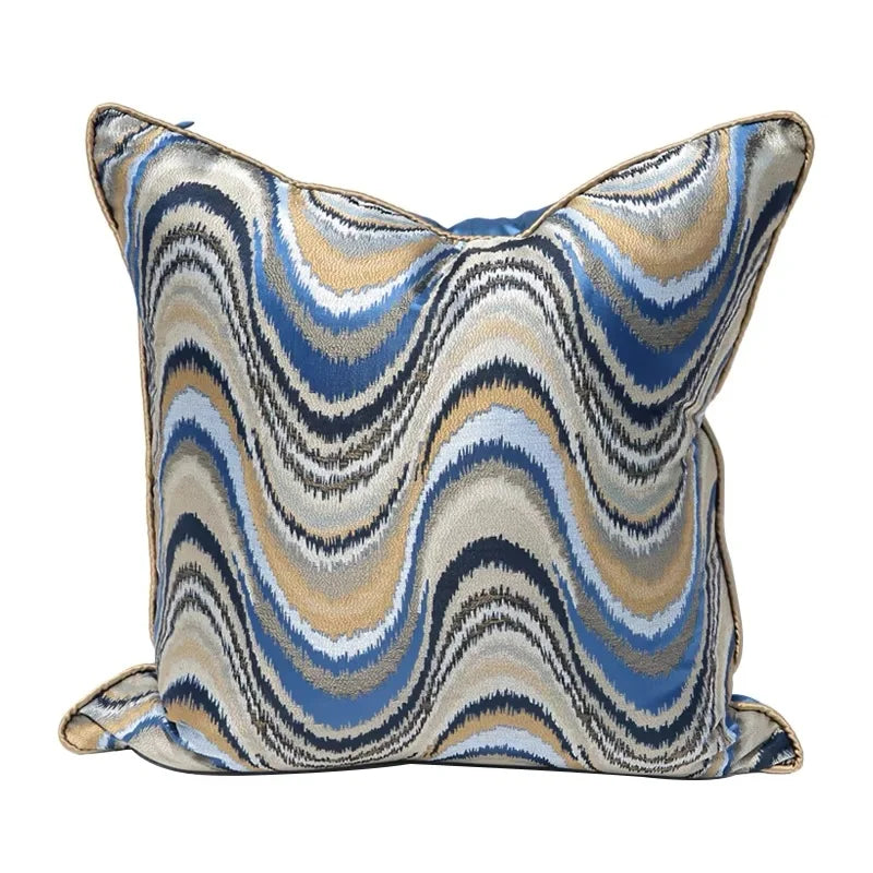 Blue Leaf Country Pillow Cover