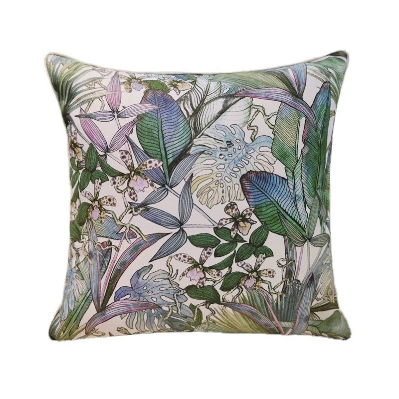 Rainforest Chenille Plant Pillow Cover