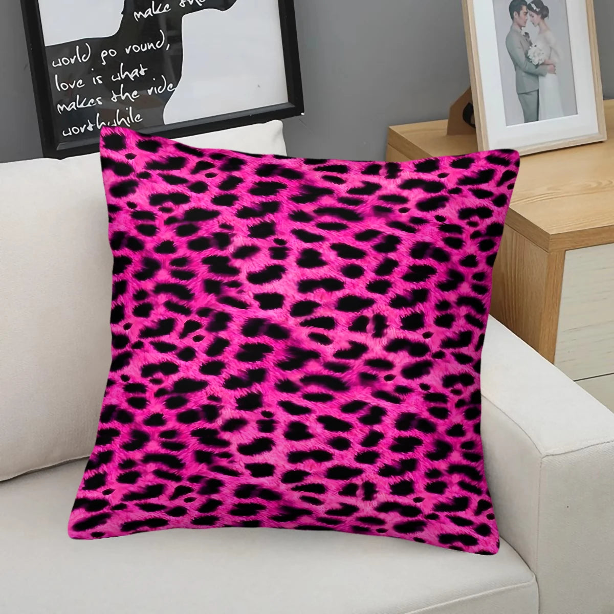 Brown Leopard Print Pillow