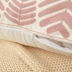 Embroidered Leaf Pillow Cover