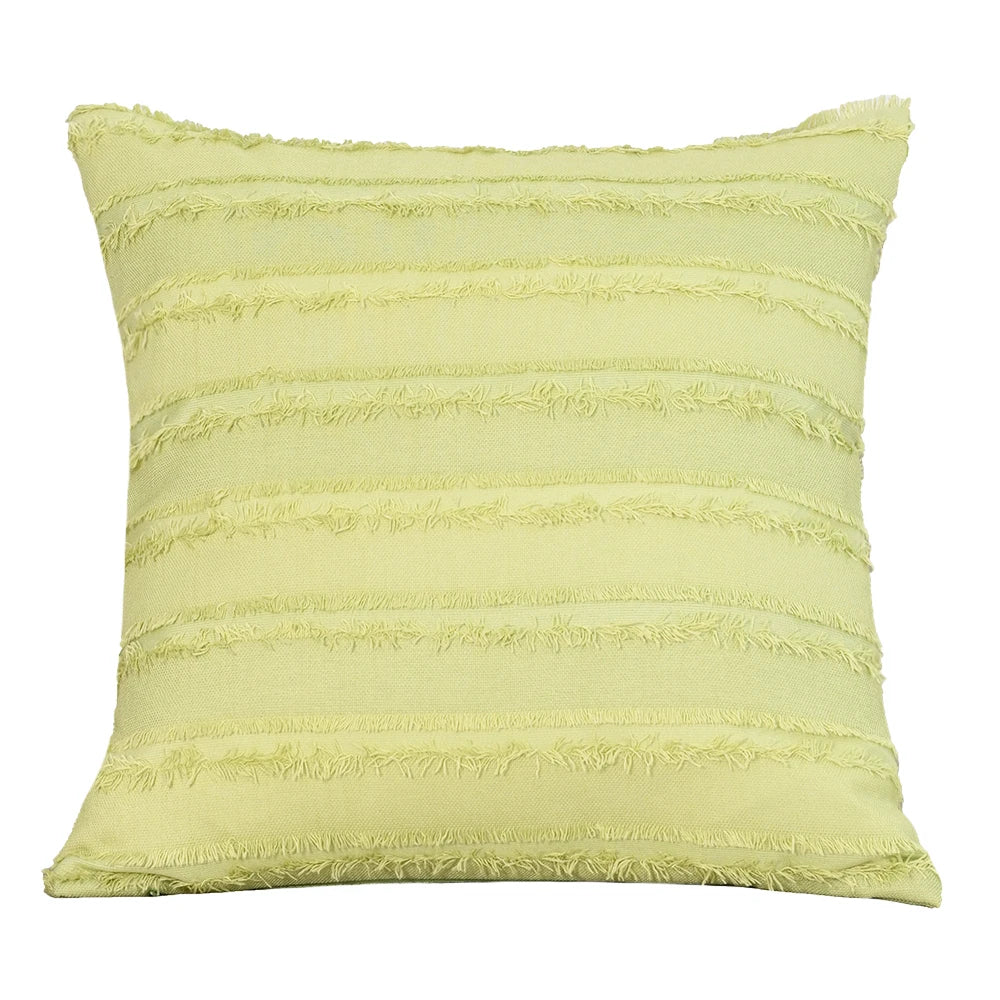 Green Embroidered Towel Pillow Cover