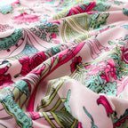 Colorful floral and abstract patterned fabric