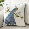 Peacock  Embroidery Animal Pillow Cover
