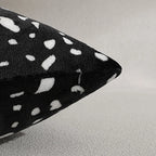Black White Spotted Plush Pillow Covers Set
