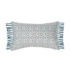 Vintage Blue Green Tassel Pillow Cover