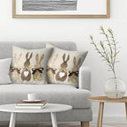 Easter Bunny Floral Pillow Cover