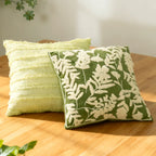 Green Embroidered Towel Pillow Cover