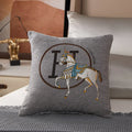 Grey luxury cable knit print pillow cover with textured knit-inspired pattern on soft fabric