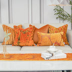Luxury velvet flocked cushion cover in solid color with soft plush texture design
