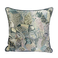 Decorative pillow with bird pattern on a white background