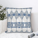 Blue Geometric Doodles Pillow Cover