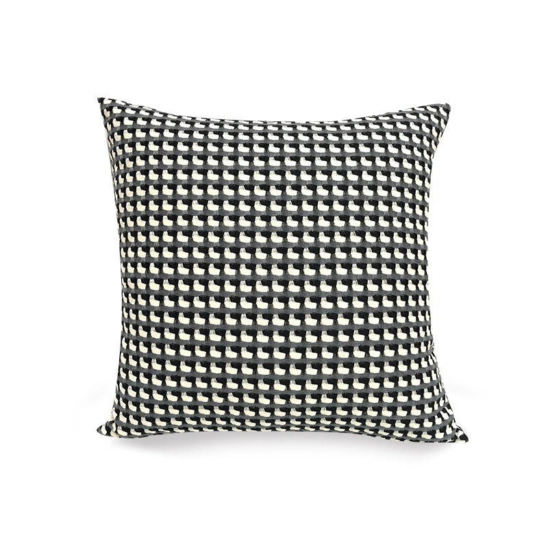 Nordic Contrast Plaid Pillow Cover