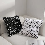 Black White Spotted Plush Pillow Covers Set