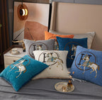 Luxury cable knit print pillow cover with textured knit-inspired pattern on soft fabric