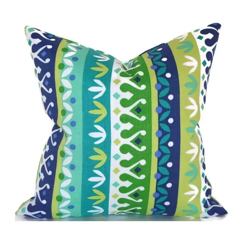 Green Floral Bird Pillow Cover