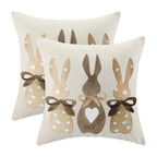Easter Bunny Floral Pillow Cover