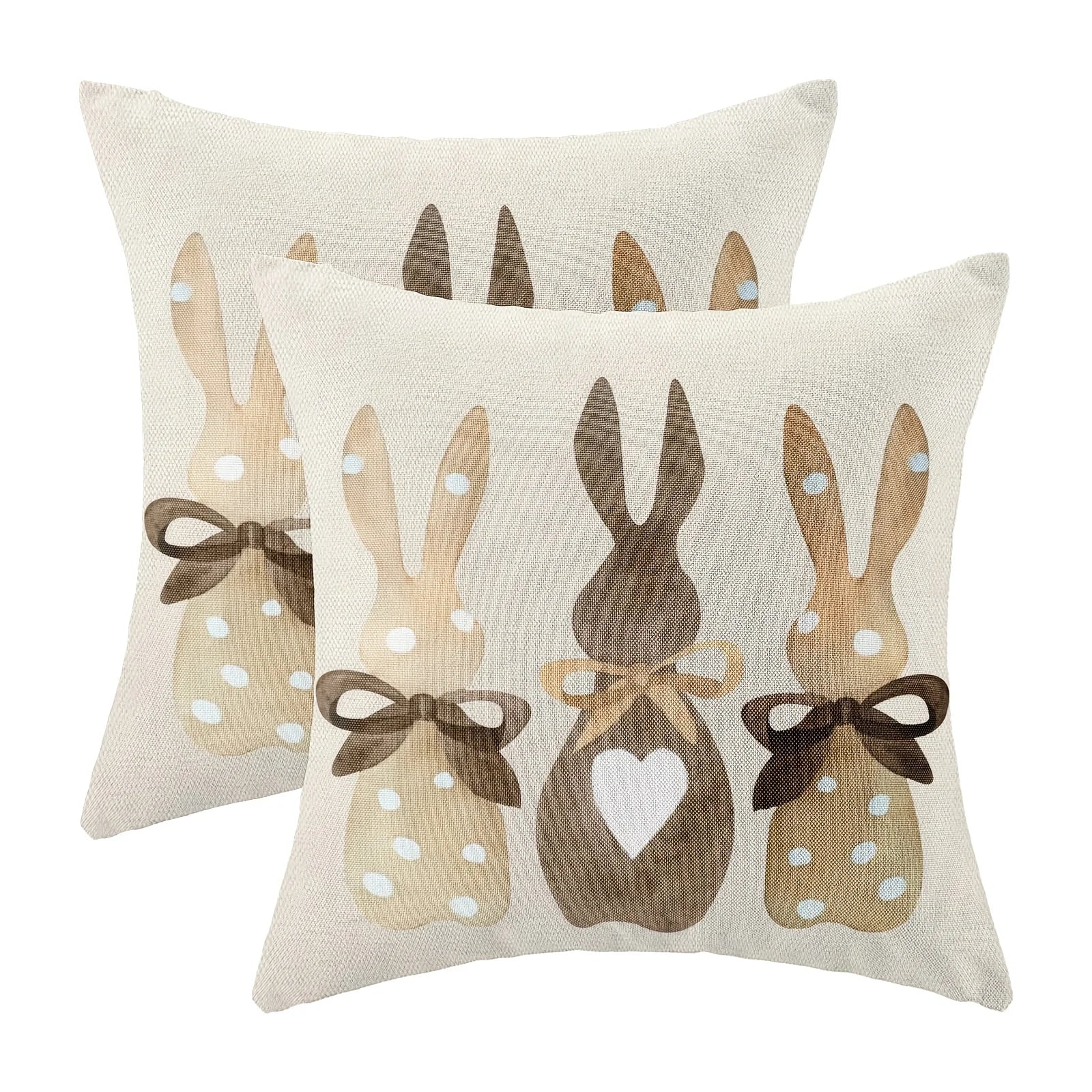 Easter Bunny Floral Pillow Cover
