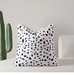 Black White Spotted Plush Pillow Covers Set