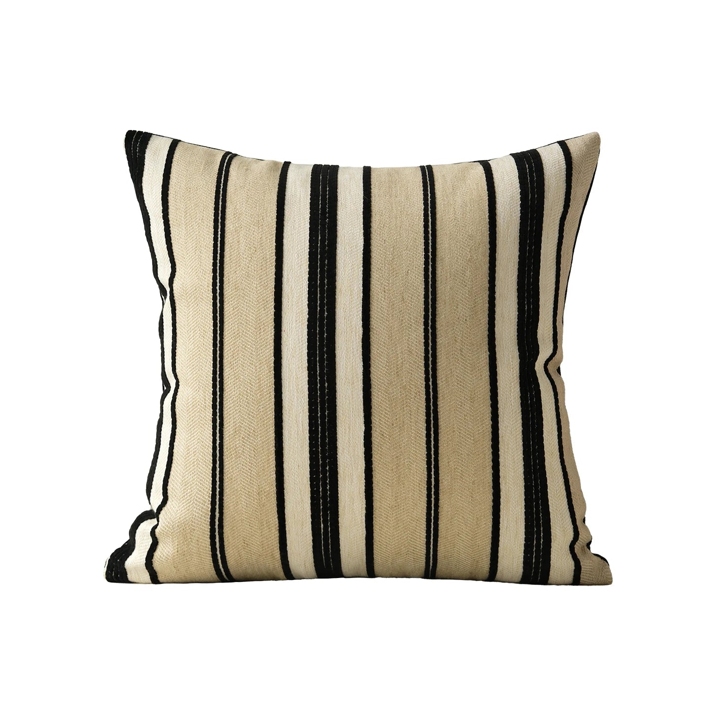 Retro leopard stripe pillow cover in brown and black with geometric animal print design