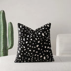 Black White Spotted Plush Pillow Covers Set