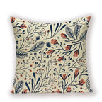 Decorative pillow with floral pattern on a beige background