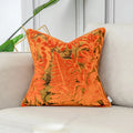 Luxury velvet flocked cushion cover in solid color with soft plush texture design
