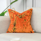 Luxury velvet flocked cushion cover in solid color with soft plush texture design