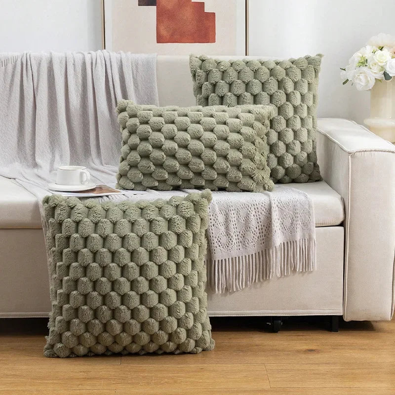 Snowflake Velvet Solid Pillow Cover