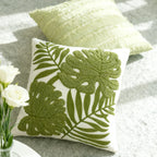 Green Embroidered Towel Pillow Cover