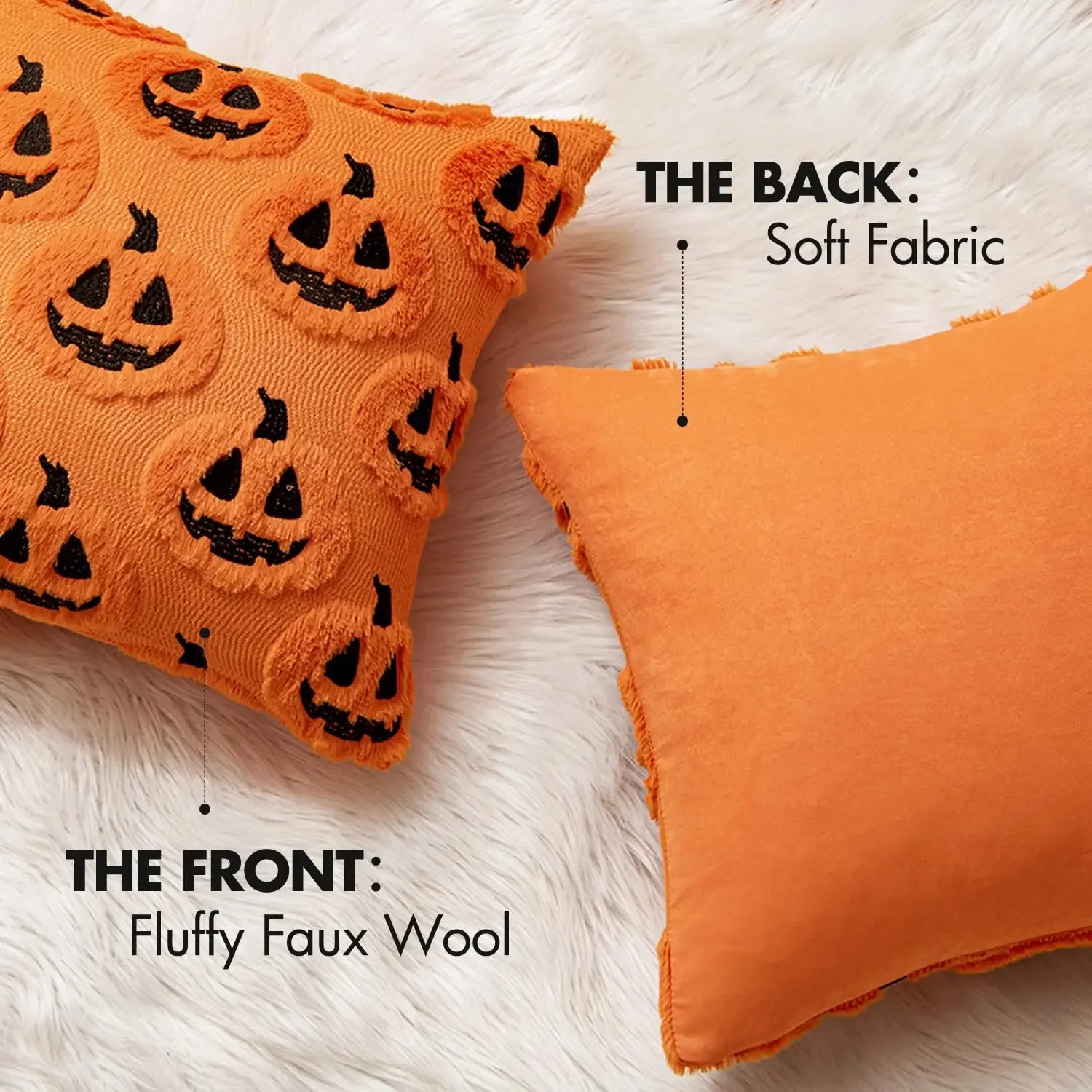 Halloween Pumpkin Plush Pillow Cover