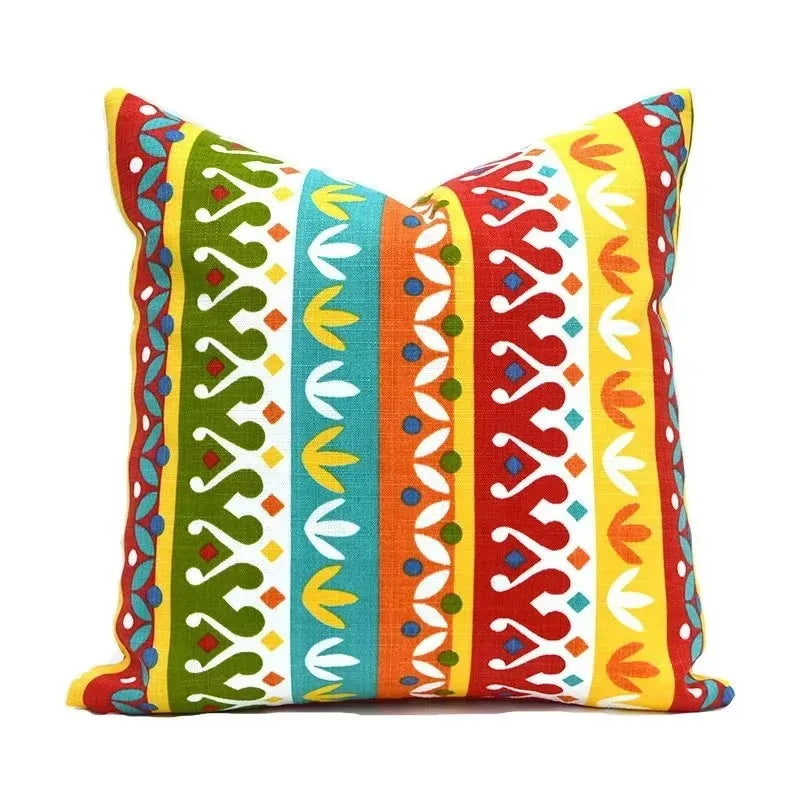 Green Floral Bird Pillow Cover