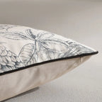 Chinoiserie Grey Floral Pillow Cover