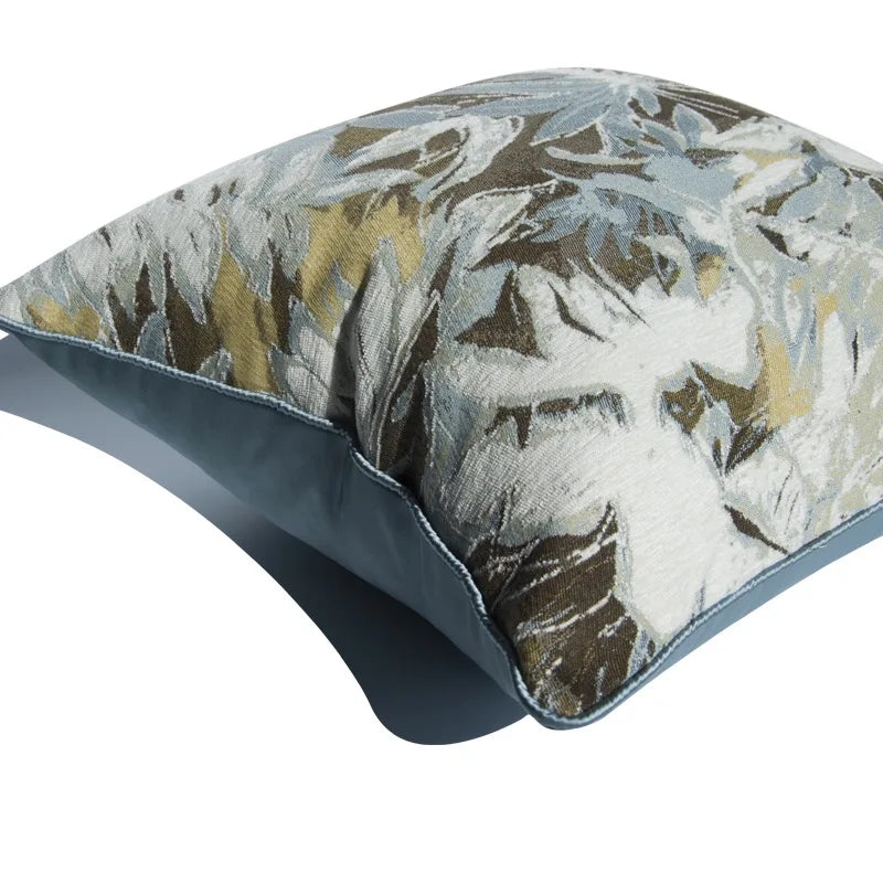 Decorative pillow with floral pattern on a white background