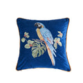 Retro Parrot Embroidered Pillow Cover