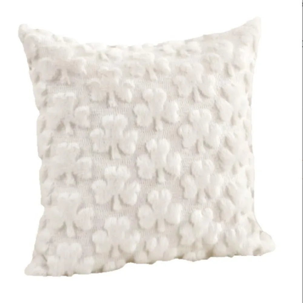 White textured pillow on a white background
