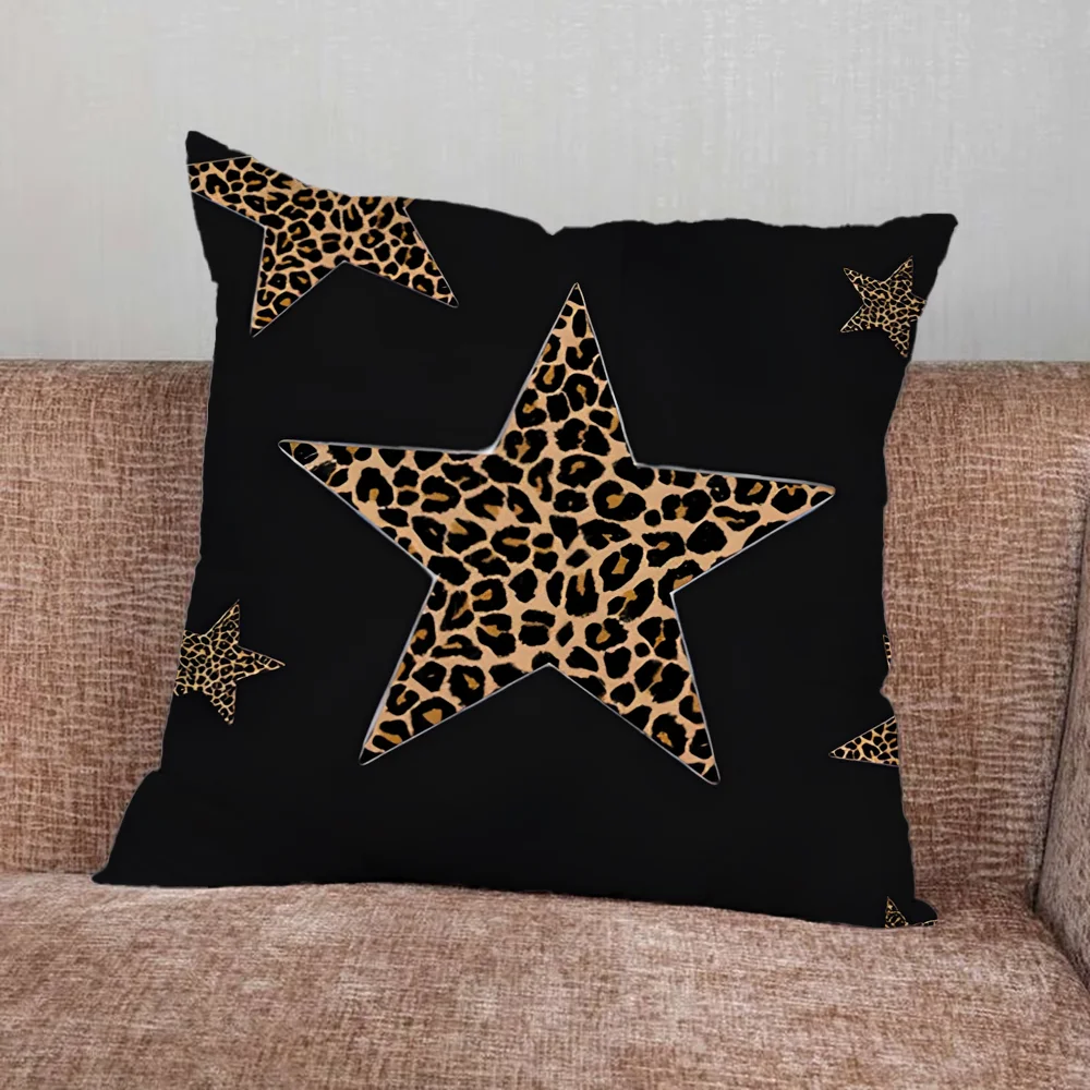 Leopard print pillow cover