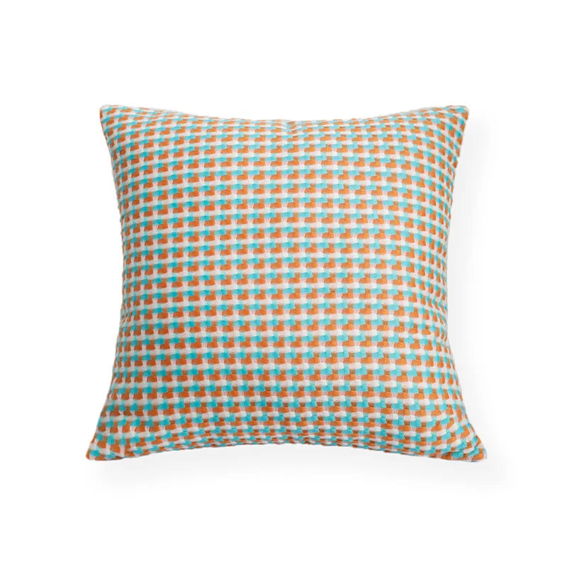 Nordic Contrast Plaid Pillow Cover