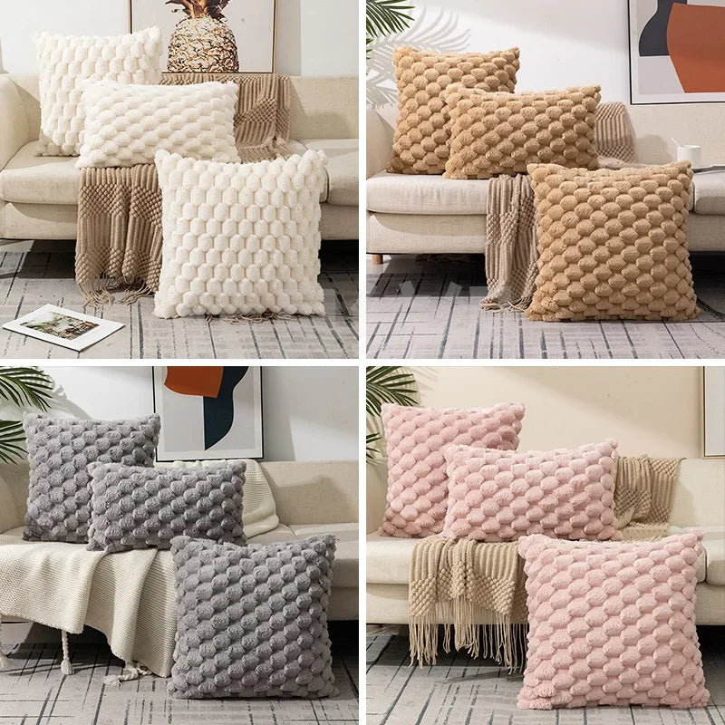 Snowflake Velvet Solid Pillow Cover