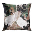 Japanese Crane Linen Pillow Cover