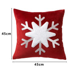 Christmas snowflake velvet pillow cover with festive winter pattern on soft plush fabric
