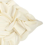 Luxury velvet pillow cover with floral petal embroidery and elegant textured design