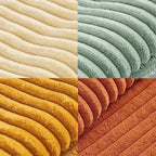 Green Corduroy Striped Pillow Cover