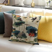 Bird Lotus Vintage Pillow Cover - Pillow Bay – image 2