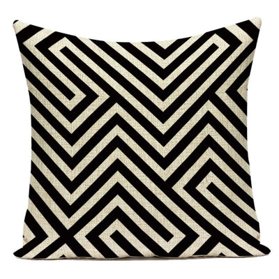 Black White Geometric Cushion Cover - Pillow Bay