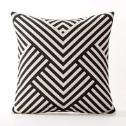 Black White Geometric Velvet Pillow Cover - Pillow Bay – image 1