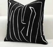 Black White Nordic Linen Pillow Cover - Pillow Bay – image 3