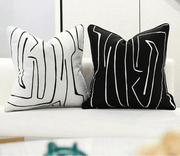 Black White Nordic Linen Pillow Cover - Pillow Bay – image 2