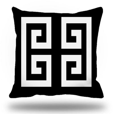 Black White Soft Plush Pillow Cover - Pillow Bay