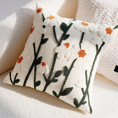 Blue Floral Nordic Pillow Cover - Pillow Bay – alternate view