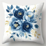 Blue Flower Polyester Pillow Cover - Pillow Bay – image 2